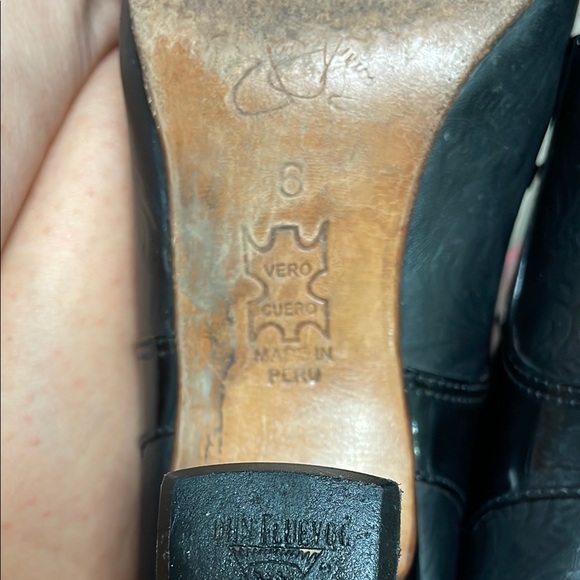 Fluevog Black floral print/patent leather Lace-Up Ankle Boots - Picture 12 of 12